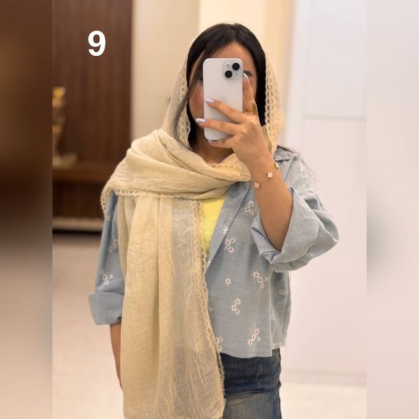 شال بهاره دوردانتل نخ پنبه اوشن