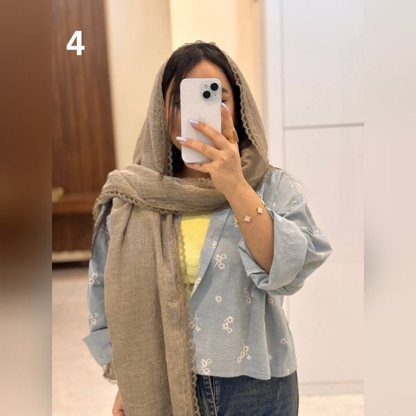 شال بهاره دوردانتل نخ پنبه اوشن