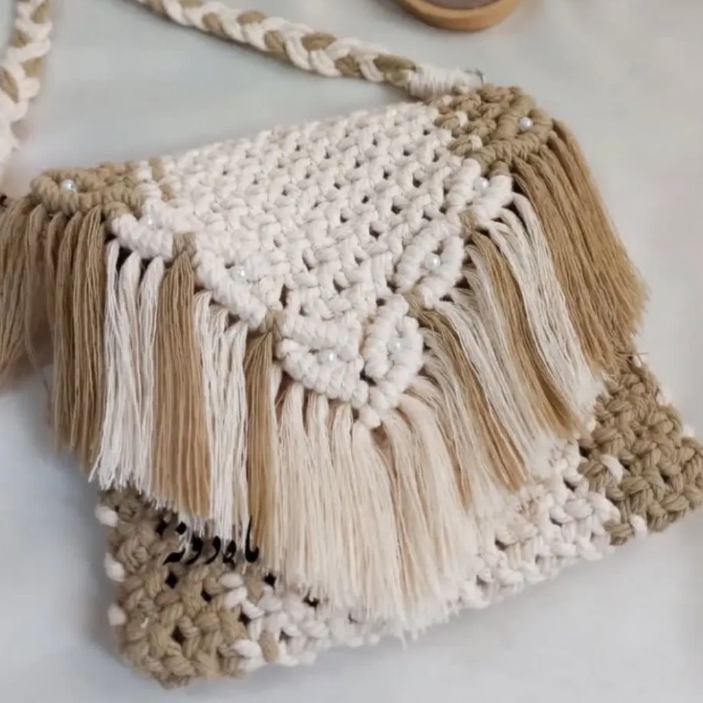 قیمت کیف مکرومه بافی مدل گیسو