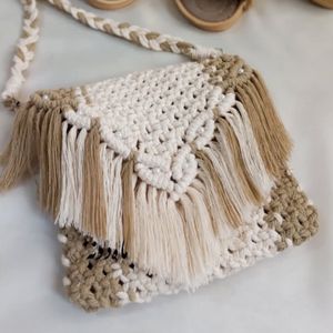 کیف مکرومه بافی مدل گیسو