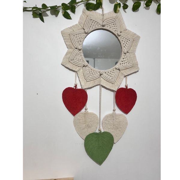 قاب اینه مکرومه بافی طرح رز