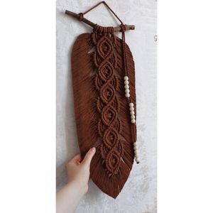 دیوارکوب تک برگ‌باند مکرومه مهره دار