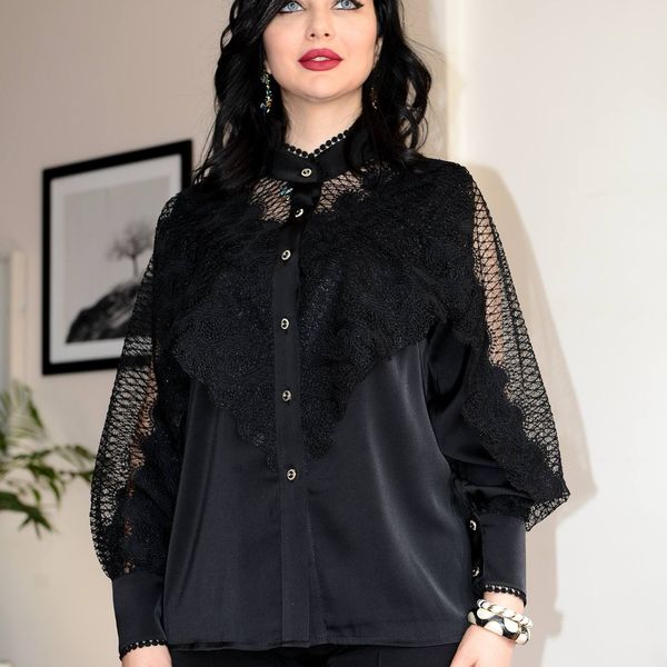 شومیز زنانه کرپ گیپور نادیا