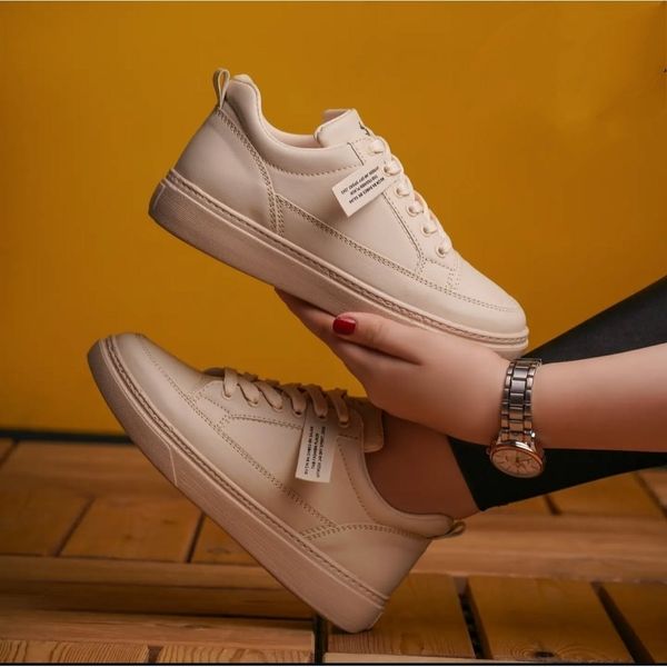 کفش ونس کرم زنانه دور دوخت زیوس