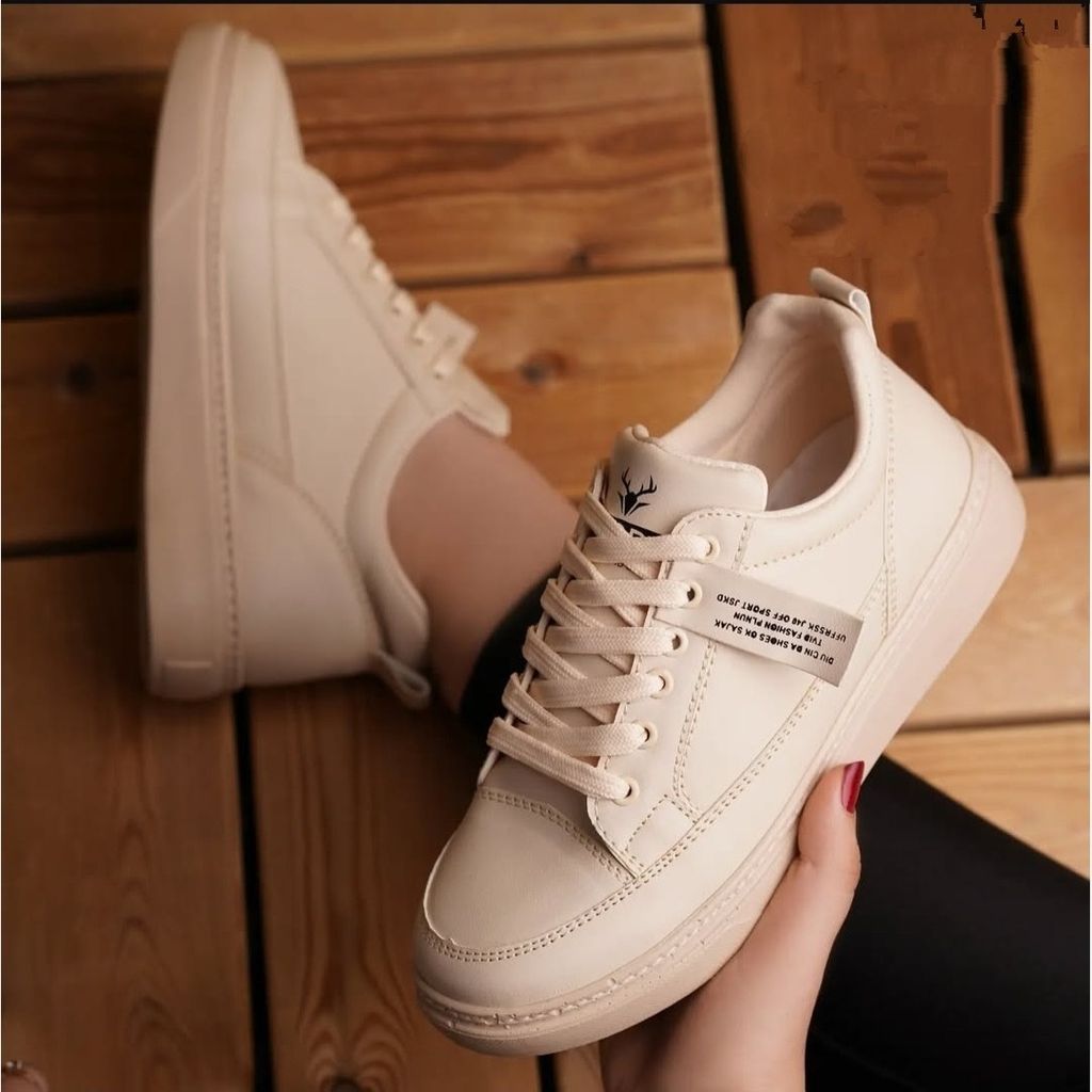 خرید آنلاین کفش ونس کرم زنانه دور دوخت زئوس