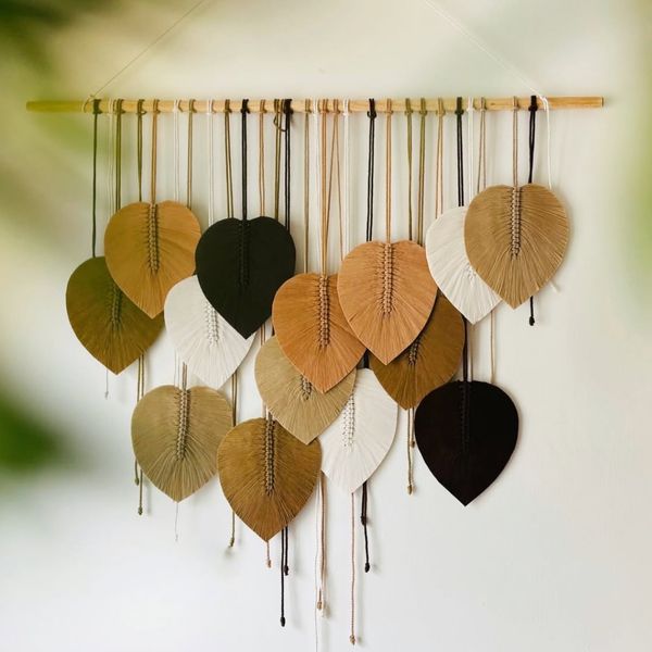 دیوارکوب برگ مدرن مکرومه مدل سیاوش