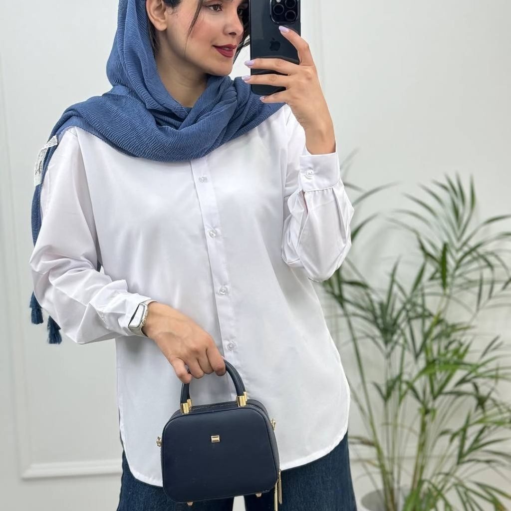 قیمت ارزان شومیز سفید نخ