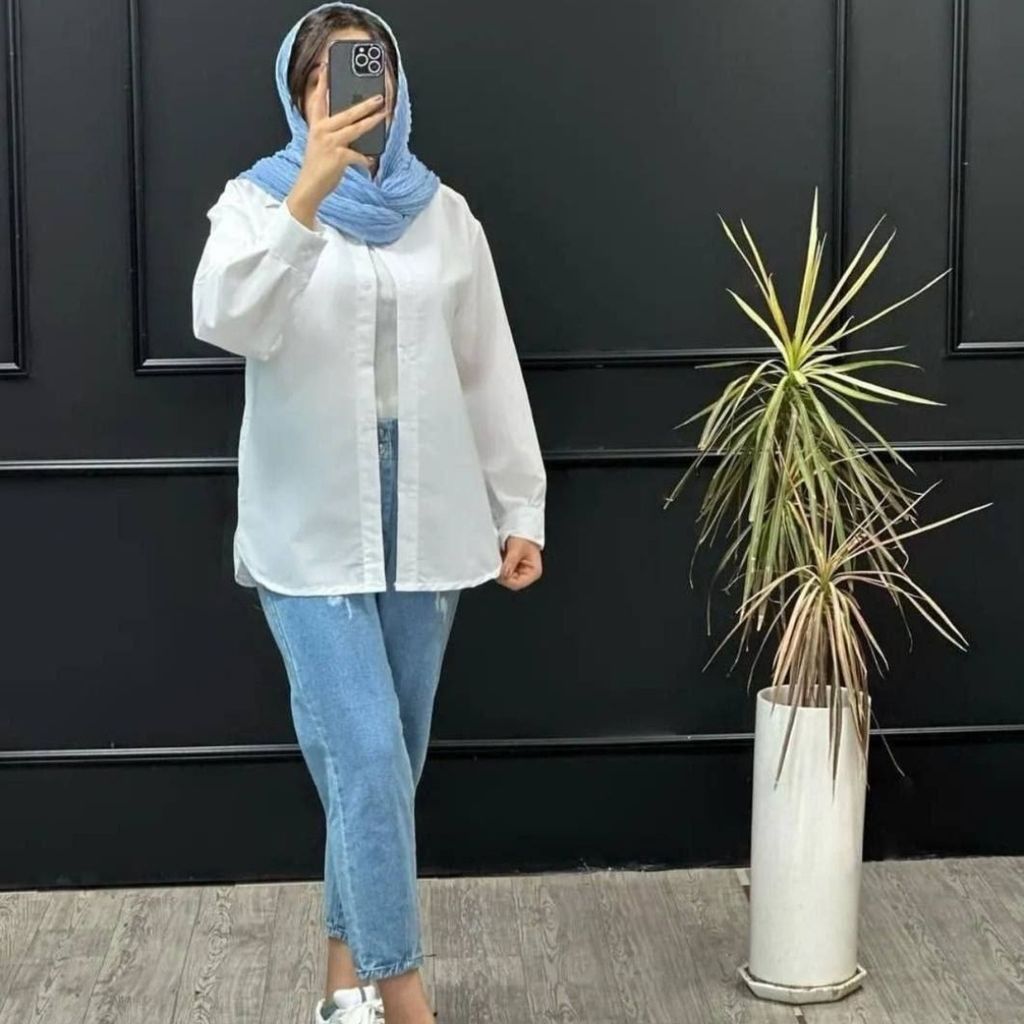 خرید اینترنتی شومیز سفید نخ