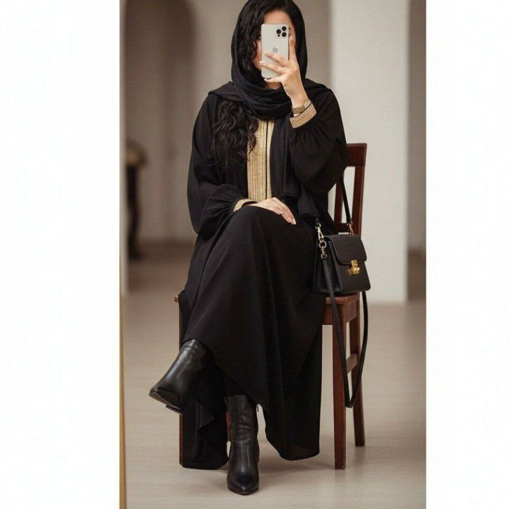 مشخصات مانتو عبایی طلاکوب