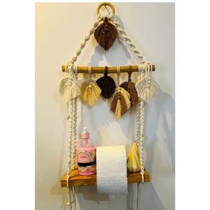 شلف چوبی کاربردی مکرومه بافی طرح کارن