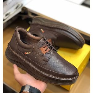 خرید اینترنتی قیمت کفش چرم مردانه کلارک زیره پرفکت قهوه ای