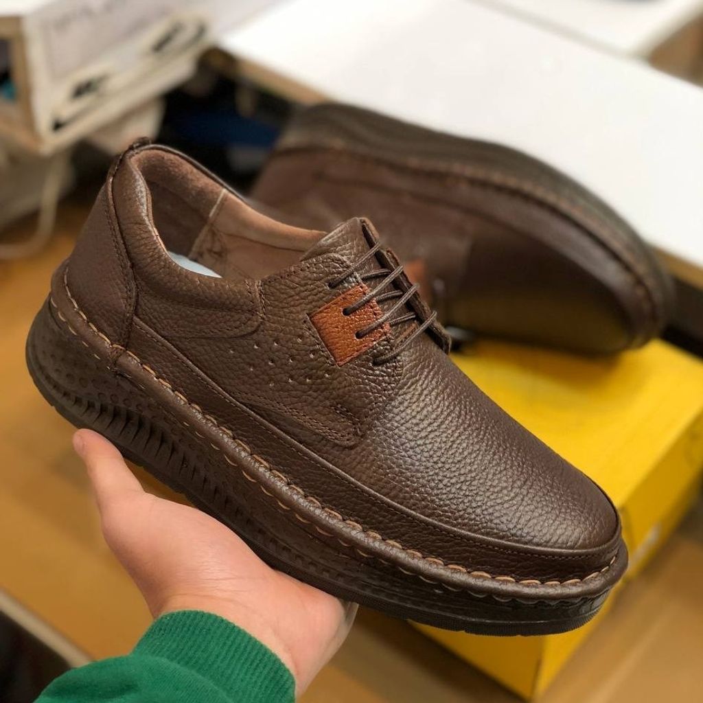 خرید اینترنتی کفش چرم مردانه کلارک زیره پرفکت قهوه ای