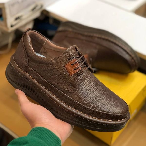 کفش چرم مردانه کلارک زیره پرفکت قهوه ای