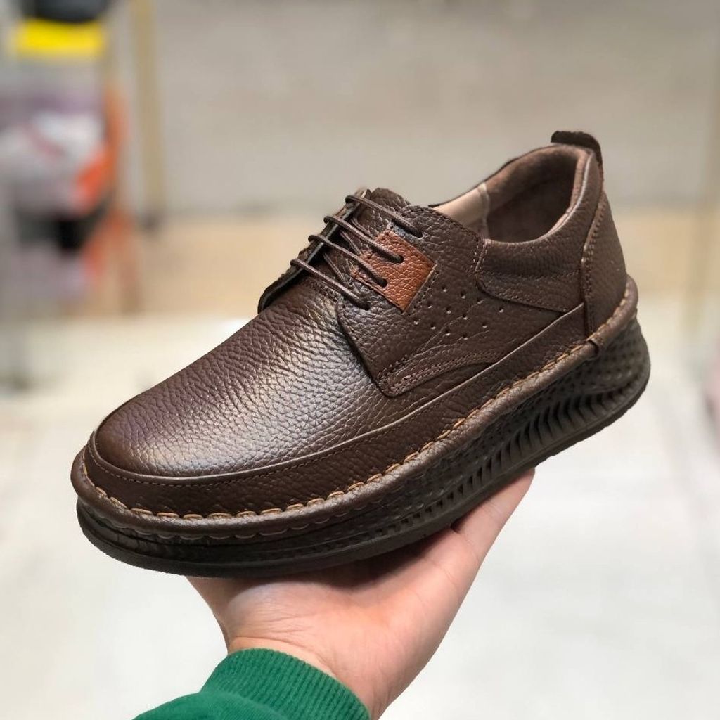خرید اینترنتی کفش چرم مردانه کلارک زیره پرفکت قهوه ای
