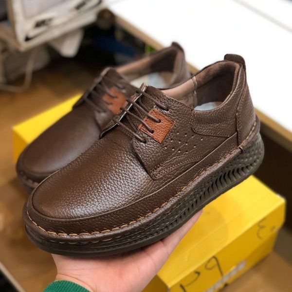 کفش چرم مردانه کلارک زیره پرفکت قهوه ای