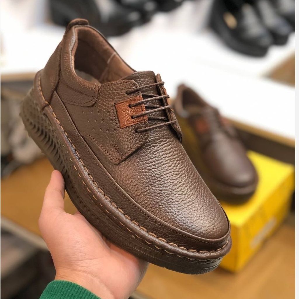 فروش اینترنتی کفش چرم مردانه کلارک زیره پرفکت قهوه ای