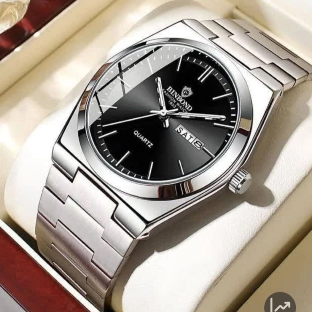 فروش اینترنتی ساعت مچی مردانه بین باند اورحینال دوتقویم شب نما رنگ ثابت ضد اب BIN BOND