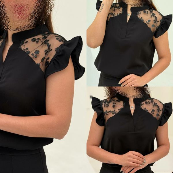 تاپ مشکی مجلسی و گیپوردار زنانه