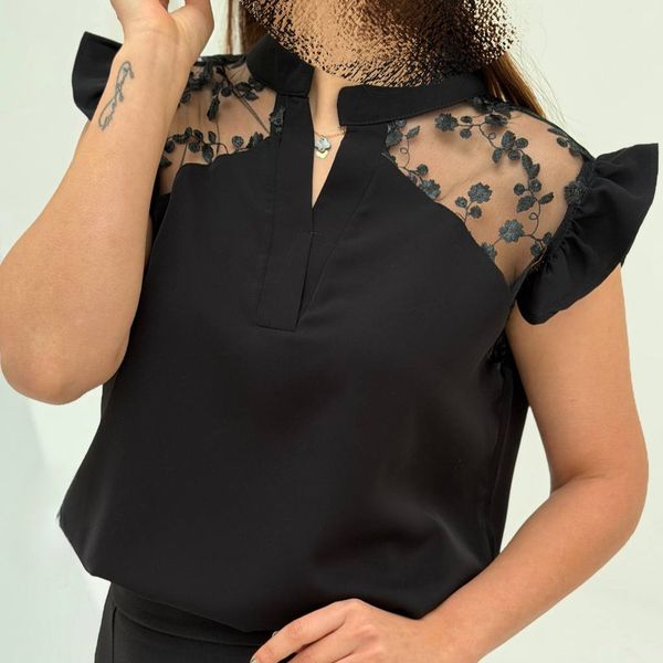 تاپ مشکی مجلسی و گیپوردار زنانه