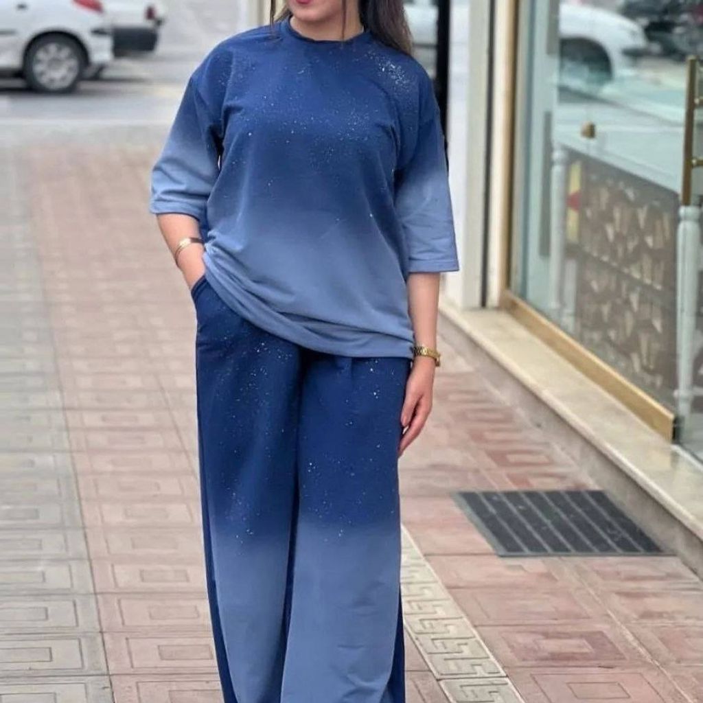 مشخصات ست بلوز و شلوار خونگی زنانه و دخترانه کهکشان