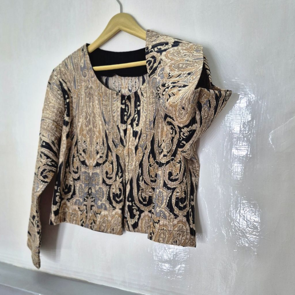 قیمت ارزان کت زنانه طلایی کوتاه چرخکاری هندی