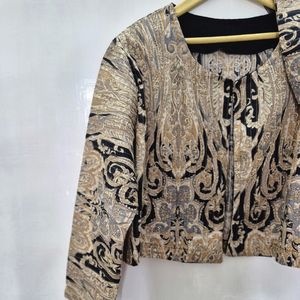 قیمت ارزان کت زنانه طلایی کوتاه چرخکاری هندی