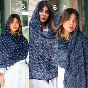 فروش اینترنتی شال سرمه ای  تمام نخ چهارفصل