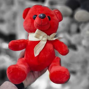 عروسک خرس قرمز پاپیونی