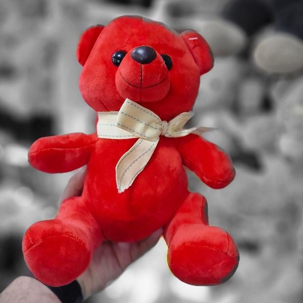 عروسک خرس قرمز پاپیونی