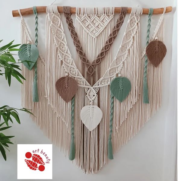 دیوارکوب اویز‌مدرن مکرومه بافی طرح الماسی