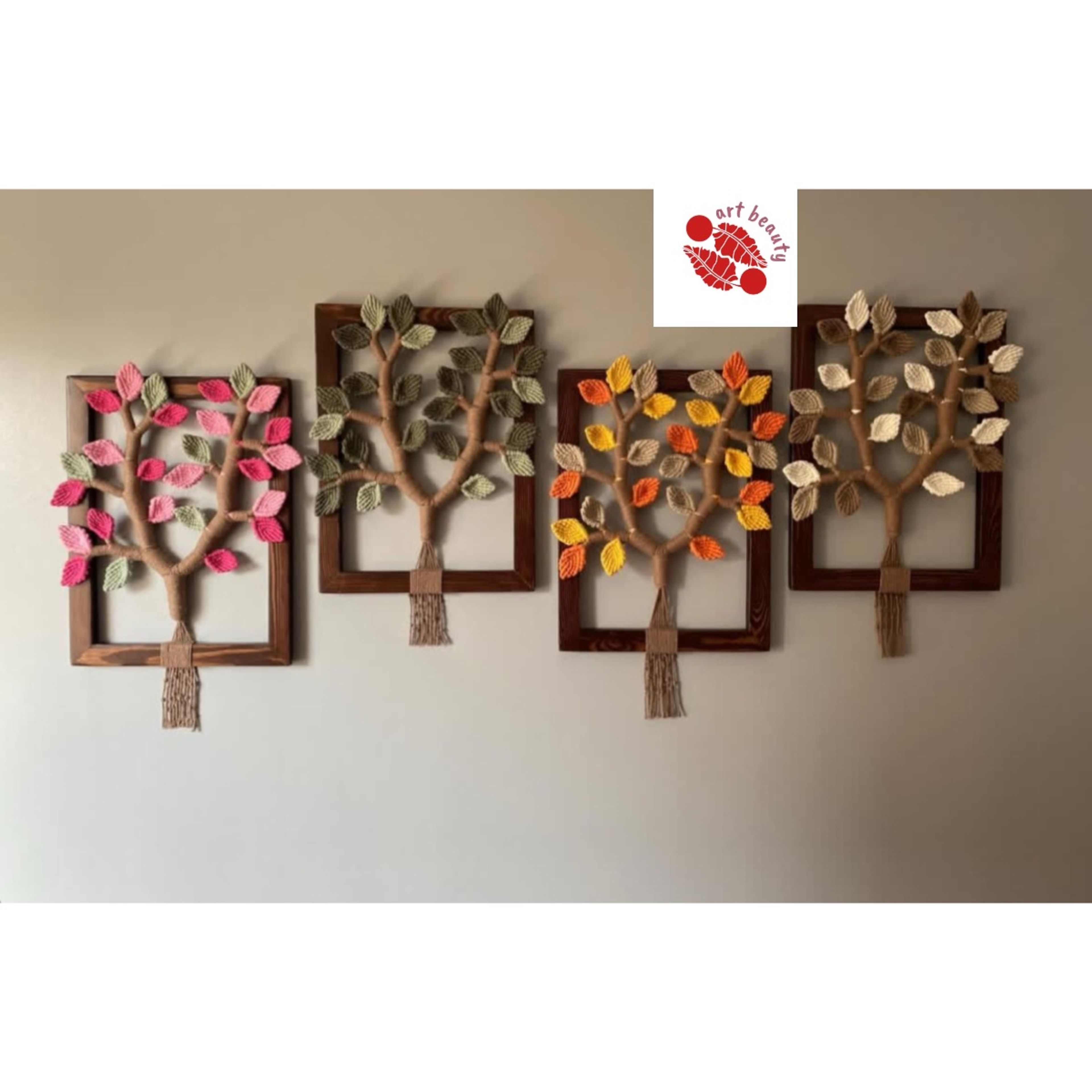خرید آنلاین قاب چوبی فصل مکرومه پیچک