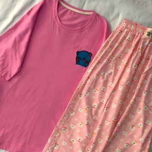 فروش اینترنتی ست راحتی لباس راحتی تیشرت لانگ و شلوار بگ زنانه