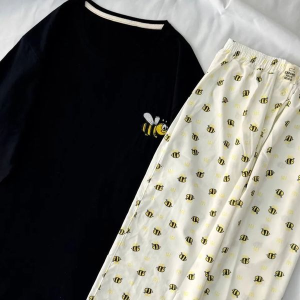 ست راحتی لباس راحتی تیشرت لانگ و شلوار بگ زنانه