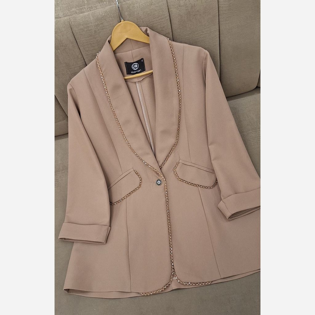 خرید آنلاین کت شلوار کریستال دوزی آریسا کرم