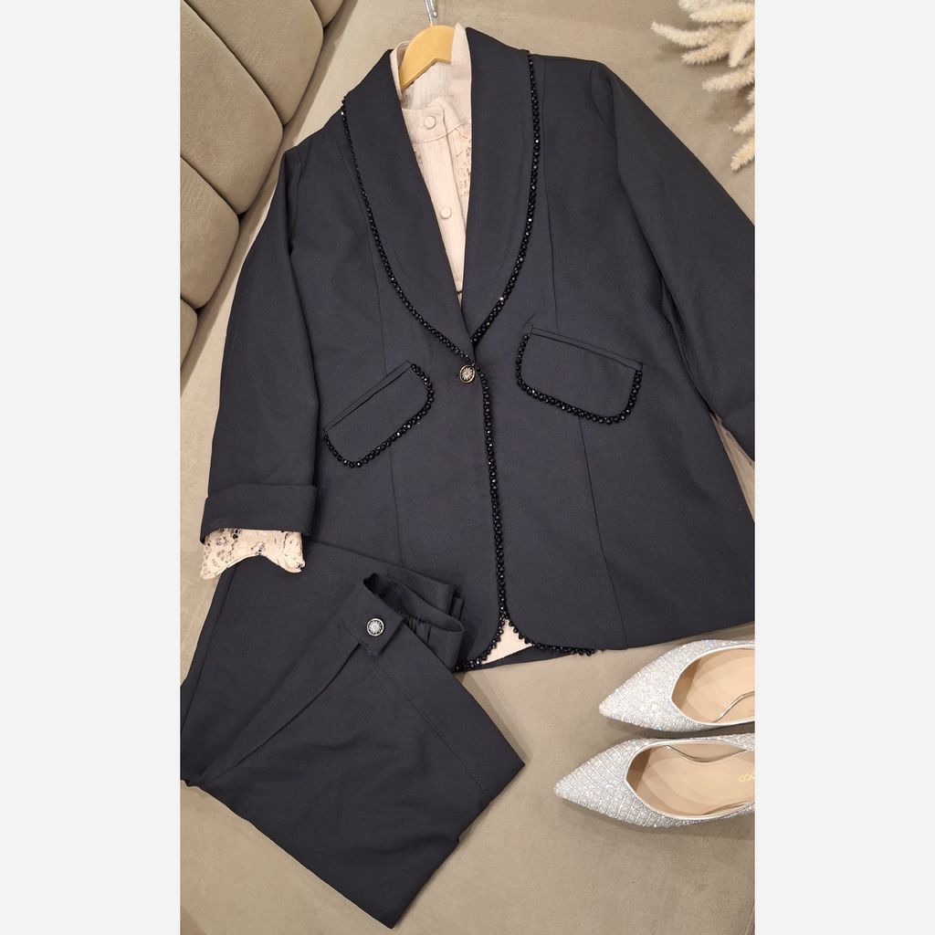 خرید انلاین کت شلوار کریستال دوزی آریسا مشکی