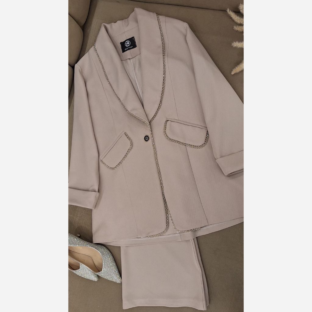 خرید آنلاین کت شلوار کریستال دوزی آریسا استخونی