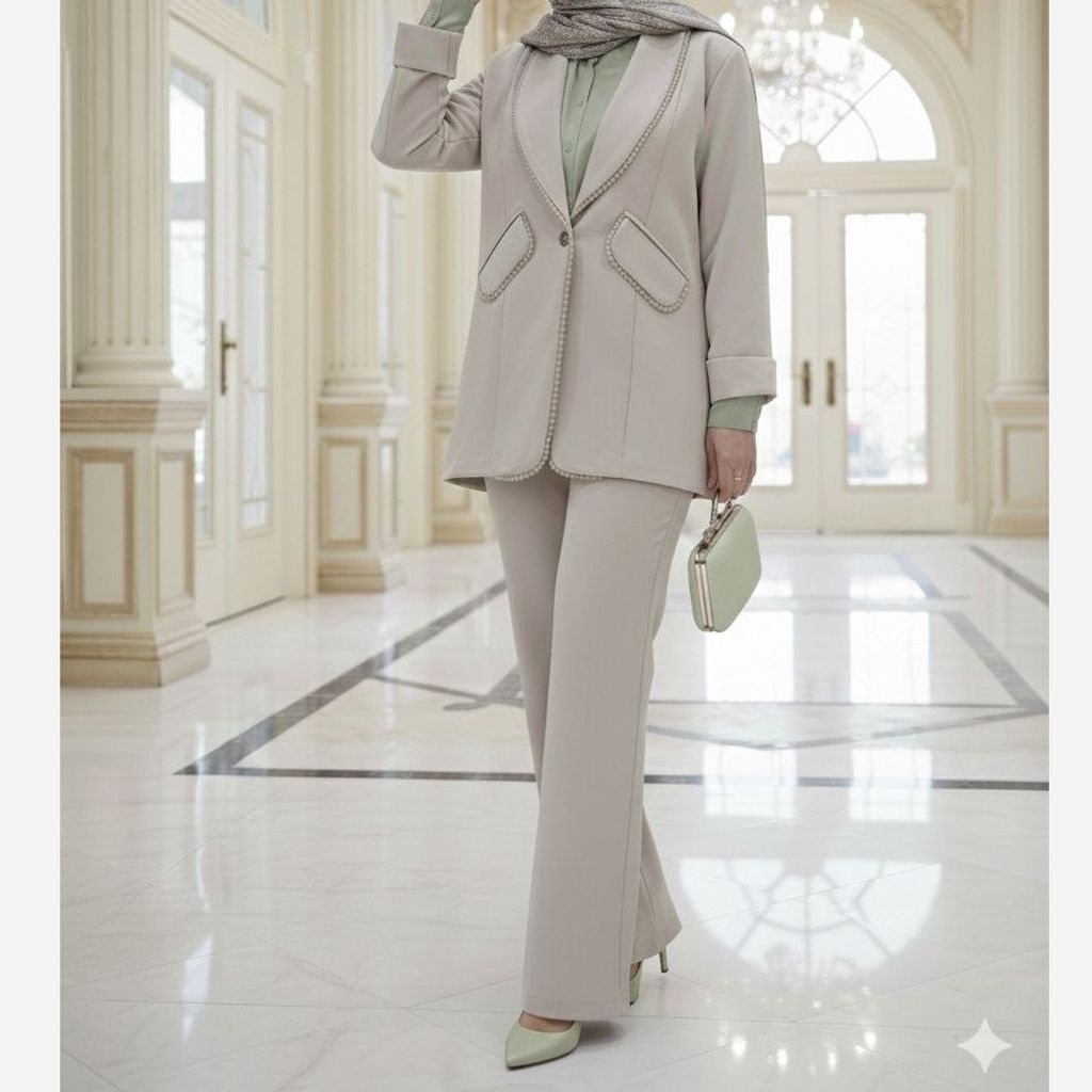 قیمت ارزان کت شلوار کریستال دوزی آریسا استخونی