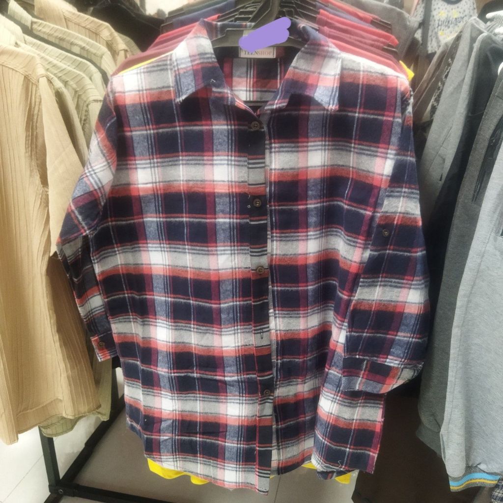 خرید انلاین شومیز یا تونیک جلو دکمه کشمیر shl6ry