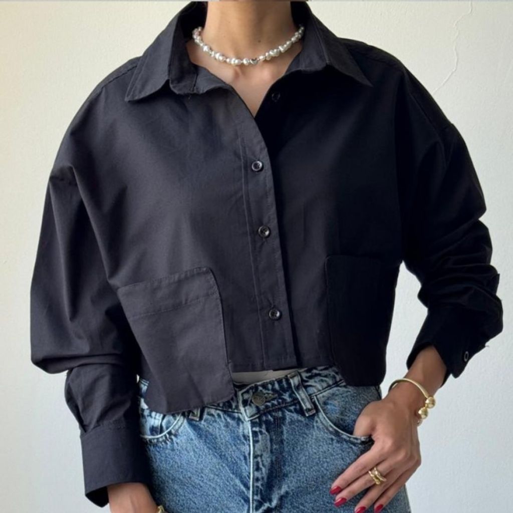 خرید انلاین شومیز کراپ زنانه مدل جیپ پاکتی