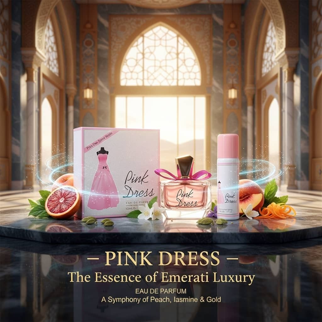فروش اینترنتی عطر اصل اماراتی اقتصادی زنانه لباس صورتی فراگرنس ورد بهمراه اسپری رایگان
