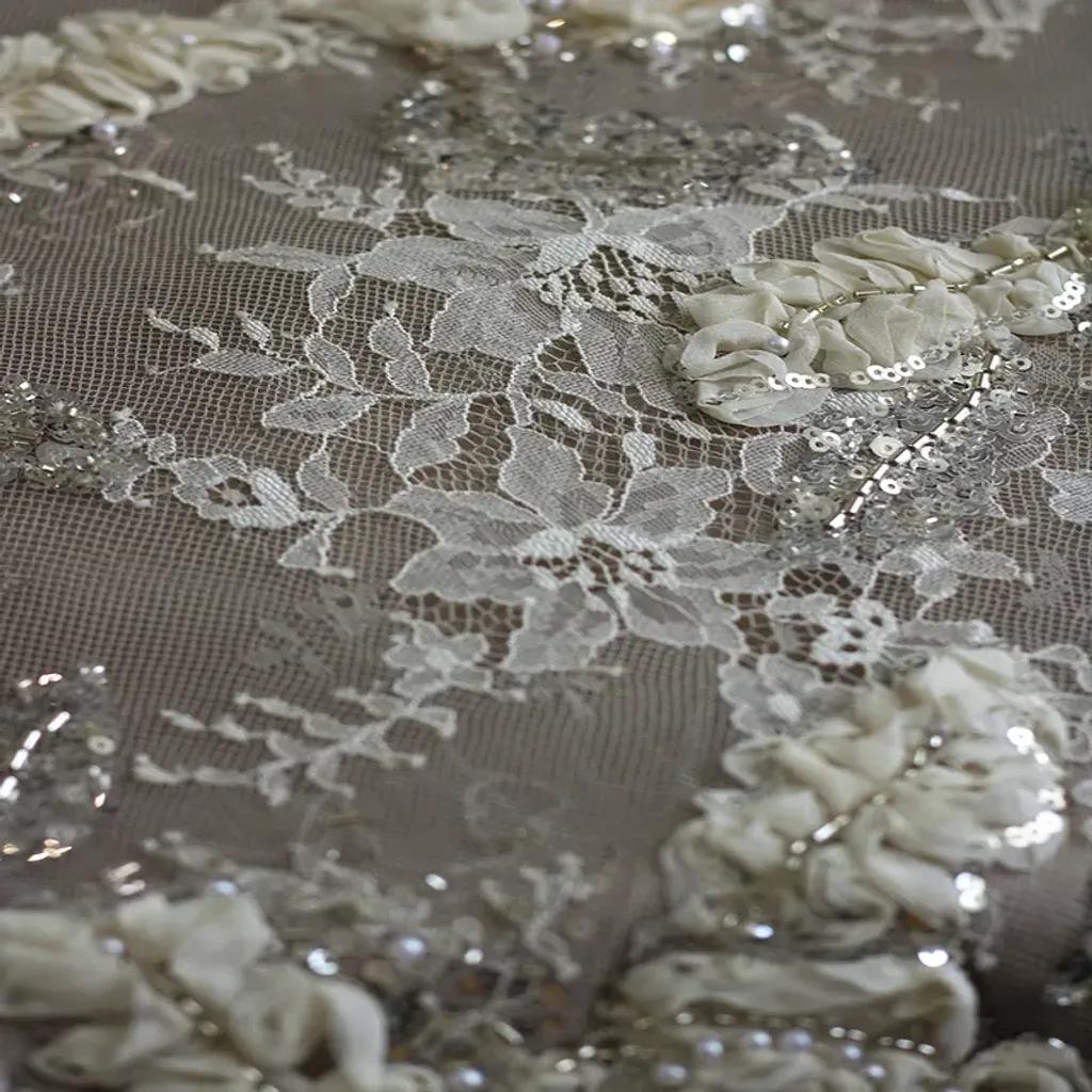 خرید اینترنتی قیمت پارچه دانتل فرانسه طرحدار 1234