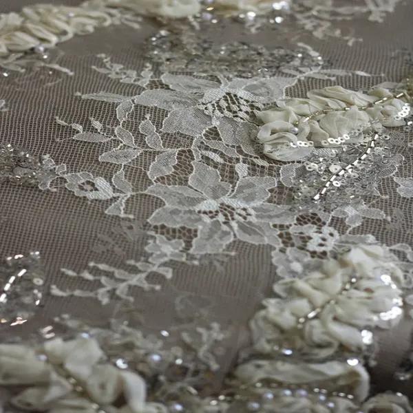 پارچه دانتل فرانسه طرحدار 1234