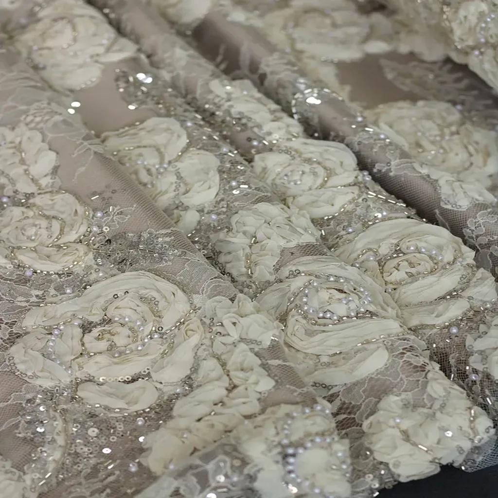 خرید اینترنتی قیمت پارچه دانتل فرانسه طرحدار 1234