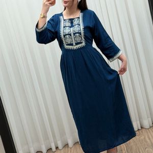 پیراهن ساحلی نخی خنک سبک یقه چاپ فری سایز