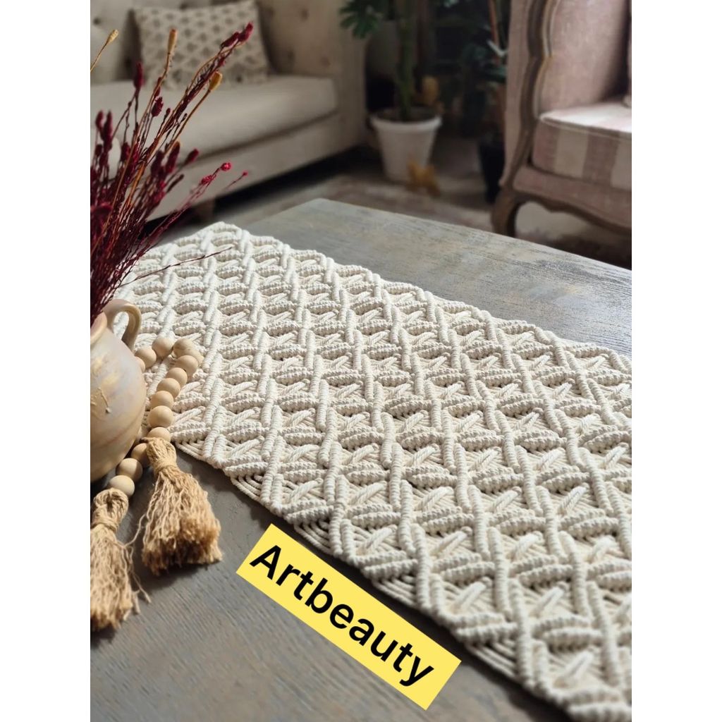 فروش اینترنتی رانر پربافت مکرومه مدل سیمین دخت