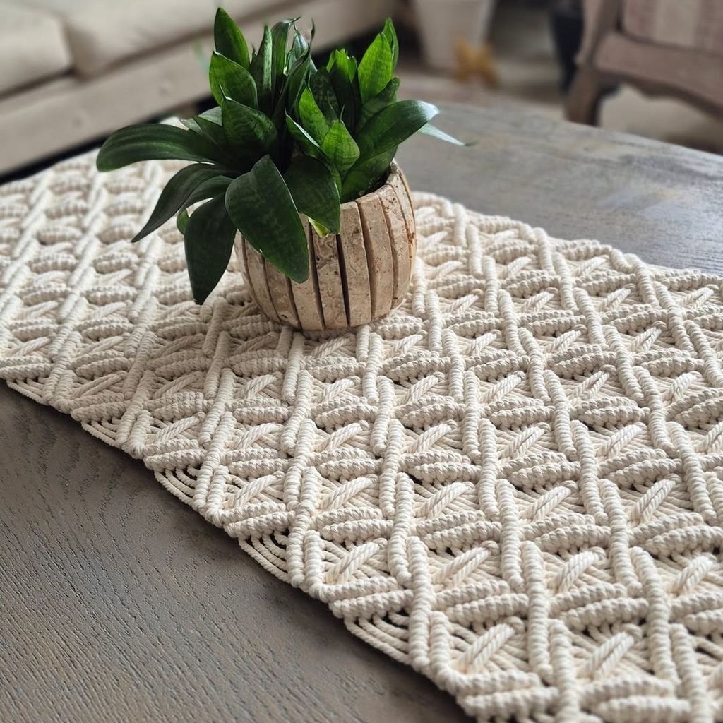 خرید اینترنتی رانر پربافت مکرومه مدل سیمین دخت