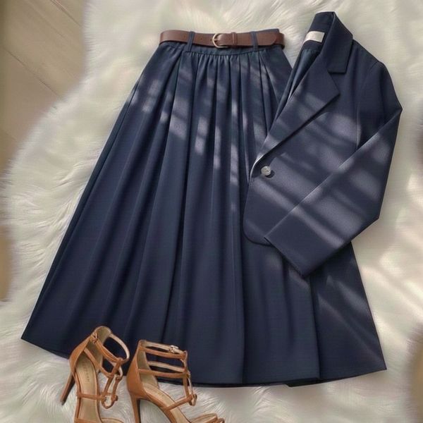 کت و دامن زنانه همراه کمربند برموداشاپ