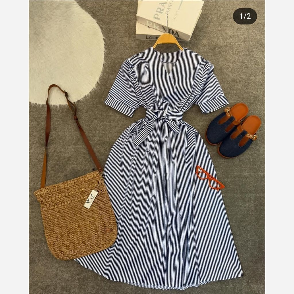 فروش اینترنتی پیراهن ساحلی زنانه راه راه 