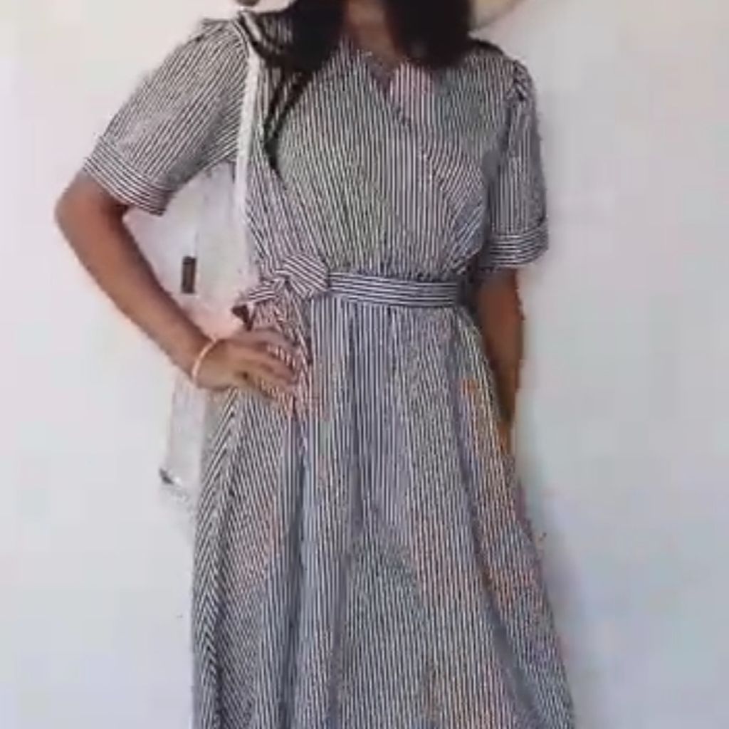 خرید آنلاین پیراهن ساحلی زنانه راه راه