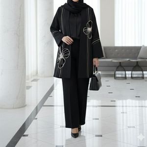 خرید اینترنتی قیمت مانتو مجلسی مدل میرا مشکی